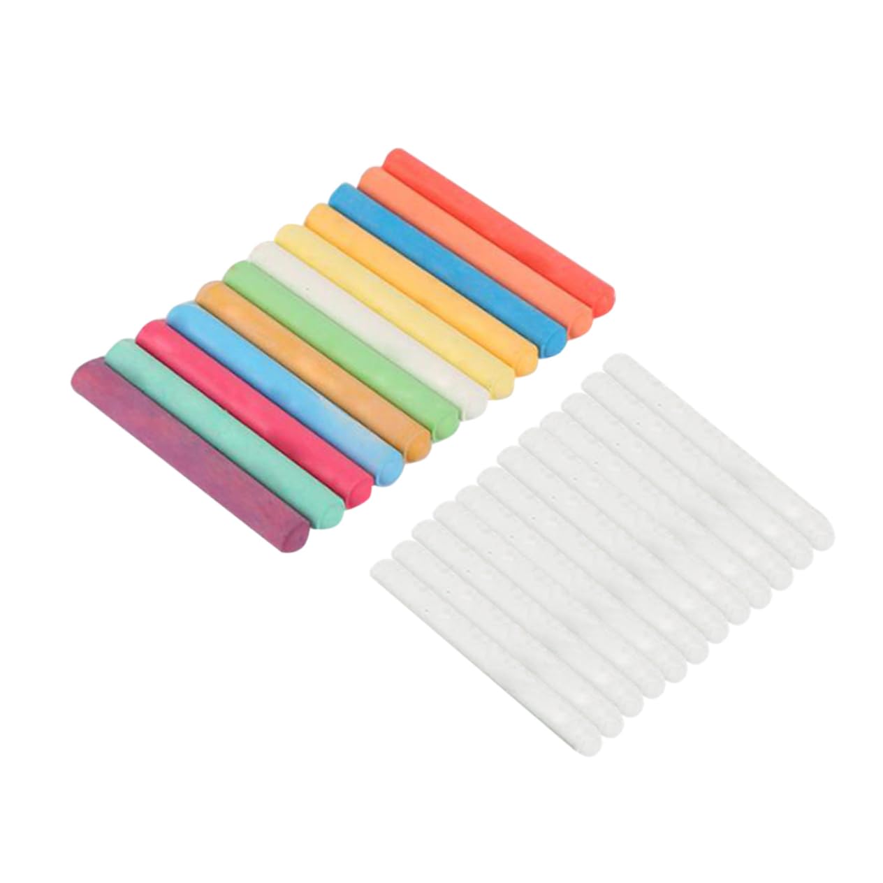 Beatifufu Colorful Chalks Set 24pcs Chalk Pens 12 Colors 12 White for Educational Artistic Use