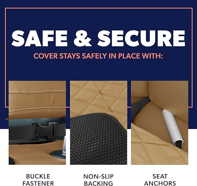 Image of Dog car seat Cover (Beige, Frount Car Seat Cover)