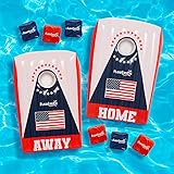 Floatastic USA Pool Cornhole Game - Bean Bag Toss Floating Cornhole Inflatable Pool Toys - Ultimate Fun for Pool Party & Beach - American Flag Set of 2 Boards & 6 Bean Bags - for Adults & Kids