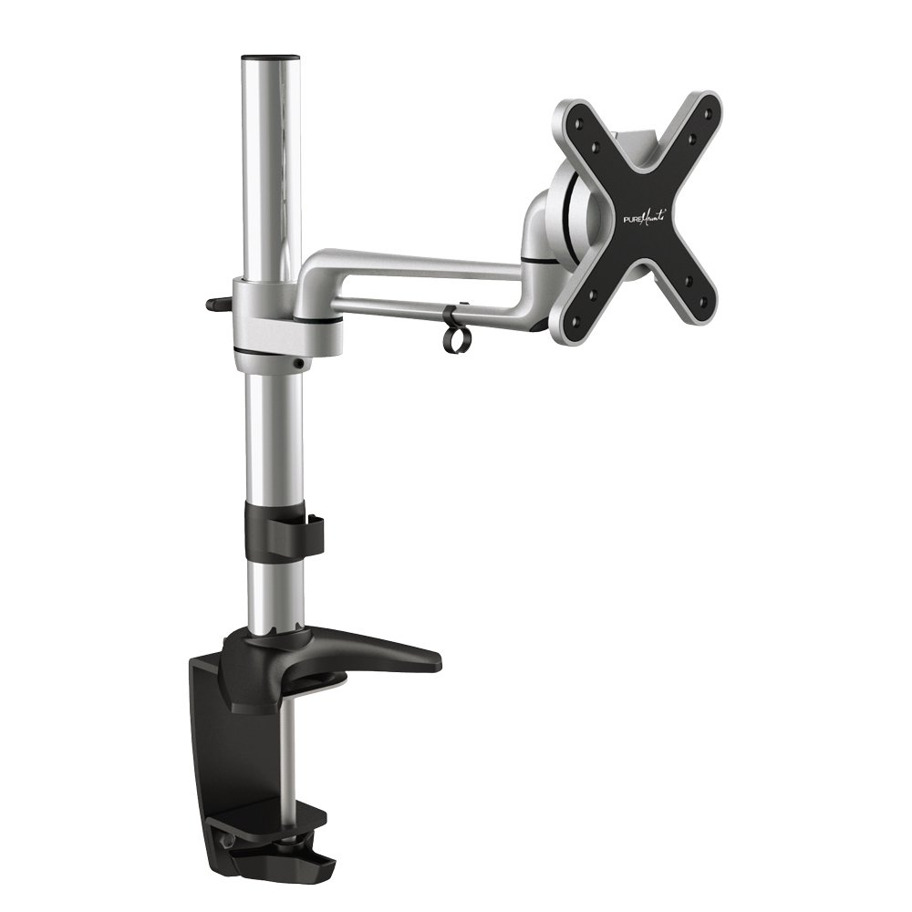PureMountsPM-Style-DM-23B - TV Monitor Desk Mount - Arm swivable, tiltable, inclinable, rotatable - Bracket for Monitor/Screen/TV up to 69cm / 27" inches/VESA 100