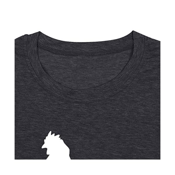 GEMLON Women The Chicken Whisperer Shirt Funny Graphic Farm Life Tee Casual Sleeve Top (Dark Grey, S)