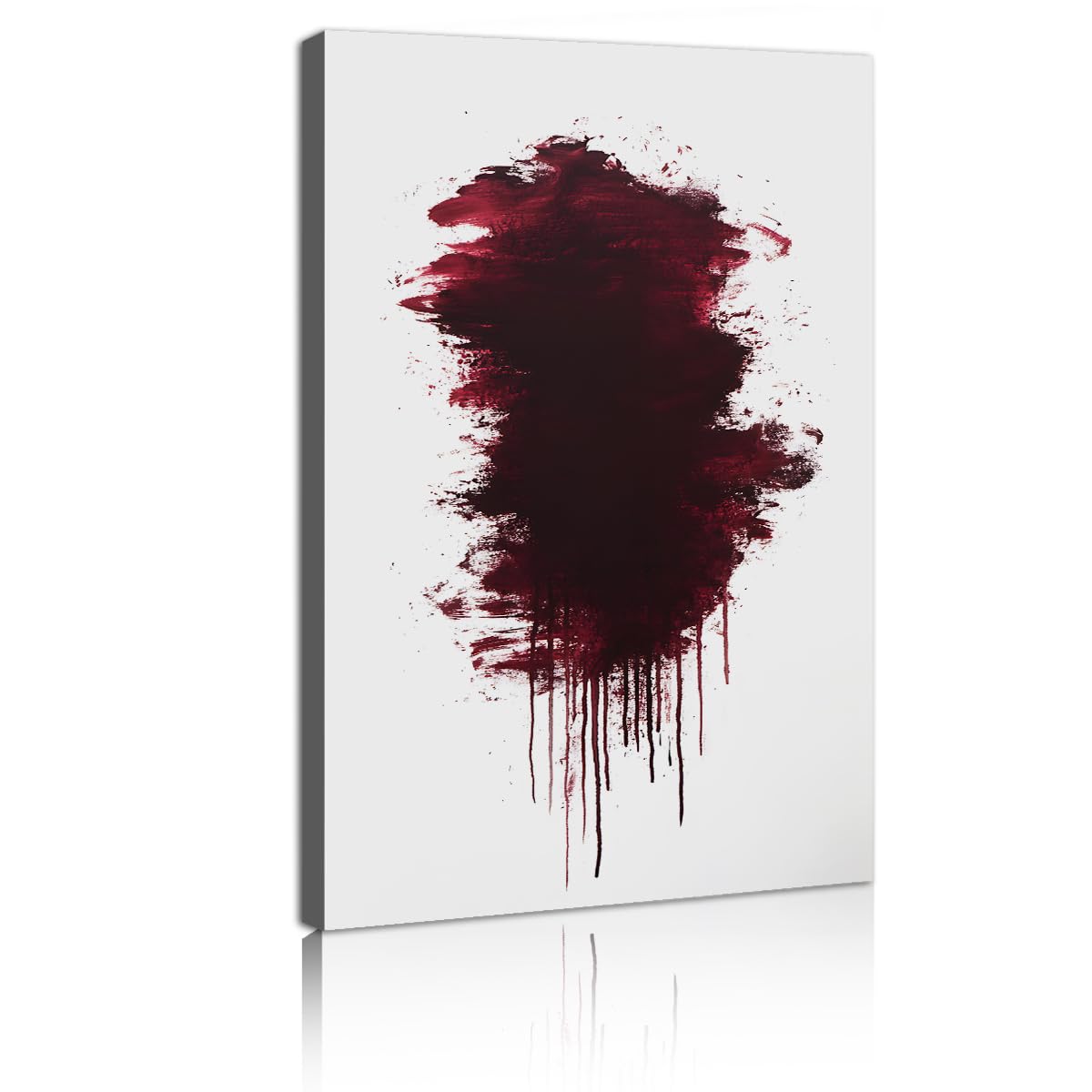 CHERHERART Ekspresjonistyczny minimalistyczny styl płótno sztuka ścienna malarstwo obraz abstrakcyjny czerwone plamy farby plakat dzieła sztuki dekoracja biura domowego 45 x 80 cm, rama wewnętrzna
