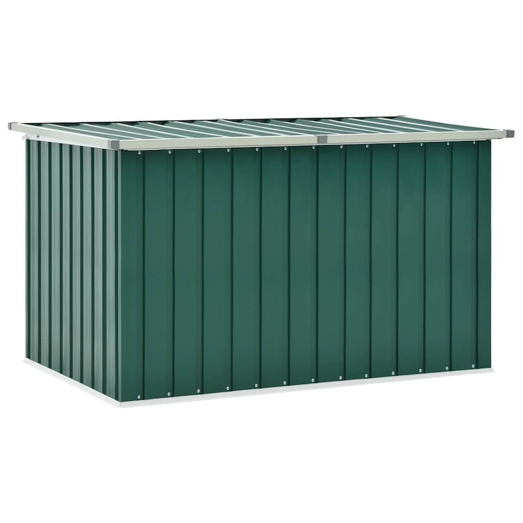 Cassapanca da giardino verde, 149 x 99 x 93 cm, resistente alle intemperie, per terrazza, con telaio in acciaio, contenitore per coperte e giocattoli, utilizzabile come cassetta degli