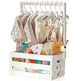GiftAmaz White Wooden Baby Shower Crate Closet, Baby Storage Crate Hamper with Handle, Basket for Baby Shower Gifts, Welcome Gift Basket for Newborn Boys Girls, Pregnancy Gifts for New Parents