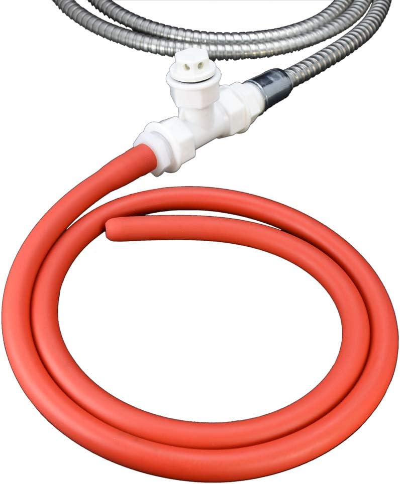 Enema Shower Anal Cleaning Shower Douche System Kit for Men and Women Reusable Red Latex Hose (39in+Valve)