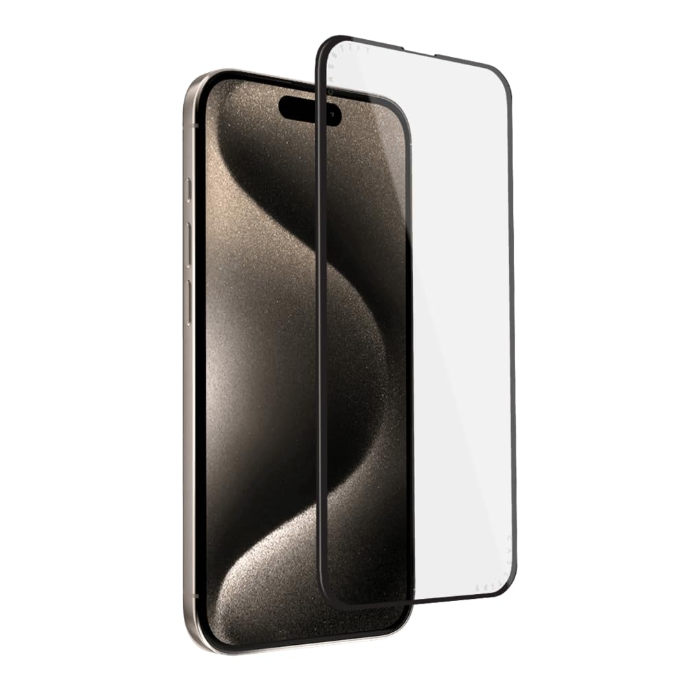 CASETiFY Protection d'écran Impact Ultra HD [Verre aluminosilicate renforcé 9H, applicateur inclus] pour iPhone 15