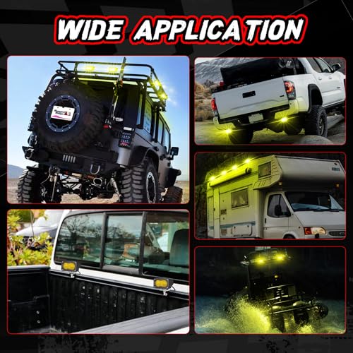 Image of 3 in LED Pod Light Yellow Off Road Fog Rear Light Bar 2Pcs | 40W Diffuse Bright CREE LED Work Cube Light Waterproof Backup Yellow LED Lights for Truck Pickup ATV UTV SUV Motorcycle Boat