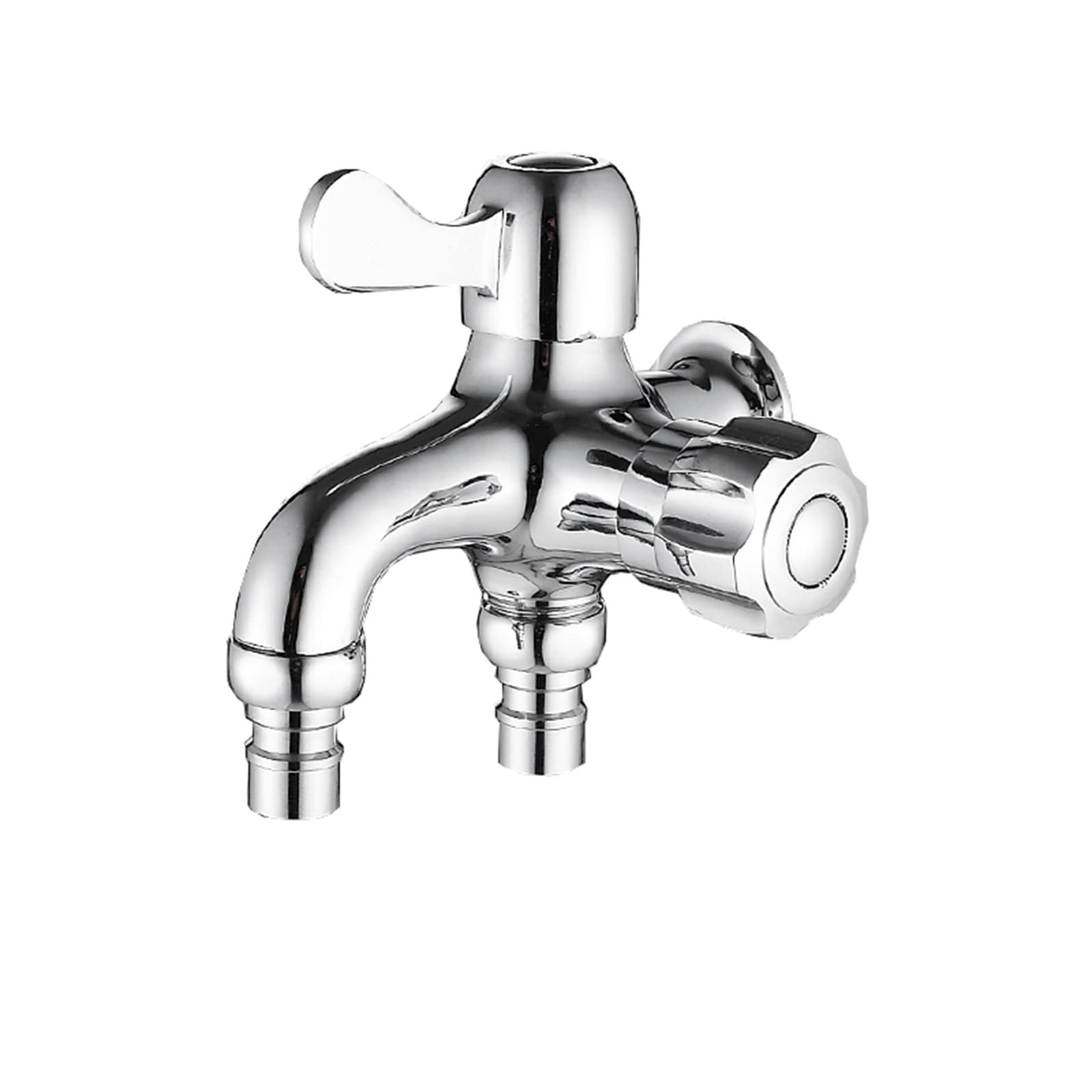 Rubinetto Miscela Acqua Fredda Lavatrice Doppio Beccuccio Rubinetto Lavandino In Ottone Adattatore Rubinetto Lavatrice Adattatore Rubinetto Doppia Uscita Cucina Bagno,Cromo B (Color : Chrome G)