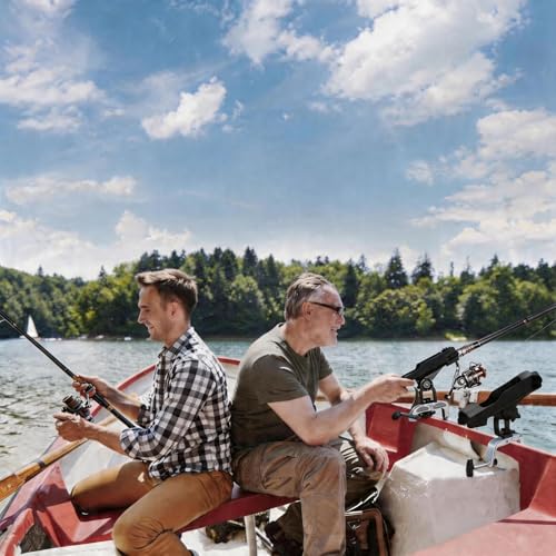 2 Pack Fishing Rod Holders for Kayak & Boat, 360° Swivel Clamp Rod Holder with Enlarged Base, Fits Round Square Tubes, Jon Boat, Canoe, Fishing Accessories — view 6