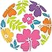 Amscan 50 Count Hibiscus Dinner Plate, White