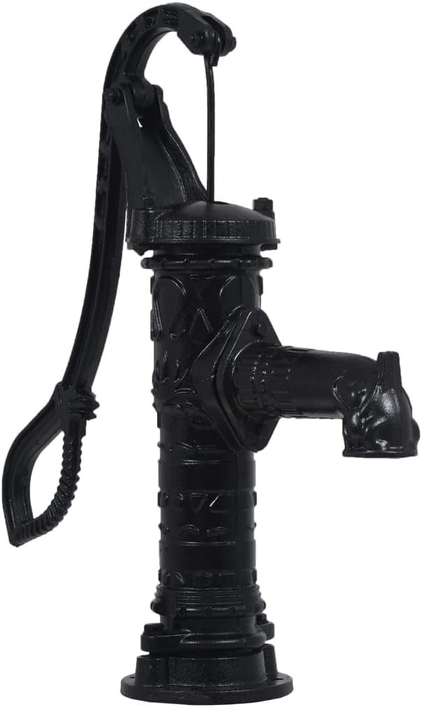 vidaXL Hand Water Pump, Pitcher Pump, Water Well Pump, Manual Water Pump for Outdoor Garden Pond Backyard Patio Lawn, Black Cast Iron 23' Deep