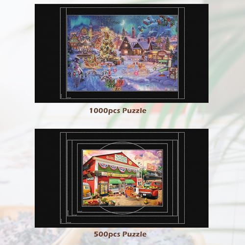 Lavievert Puzzle Mat Roll Up para Rompecabezas de 1500 Piezas con Diseño de Líneas Auxiliares, Tablero Portátil para Adultos, Antideslizante miniatura 5