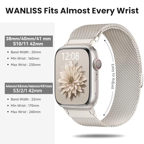 Image of Original Metal Milanese Loop Compatible with Apple Watch Band for Women Men