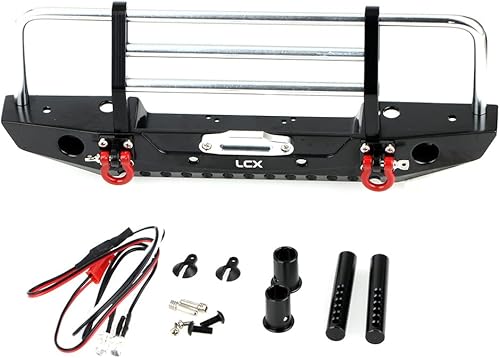 LCX Racing 110th RC Crawler Car Metal Bull Push Bar Parachoques delantero para TRX4 TRX-4 Axial SCX10 II 90046 Redcat Gen8 Scout II, actualizaciones