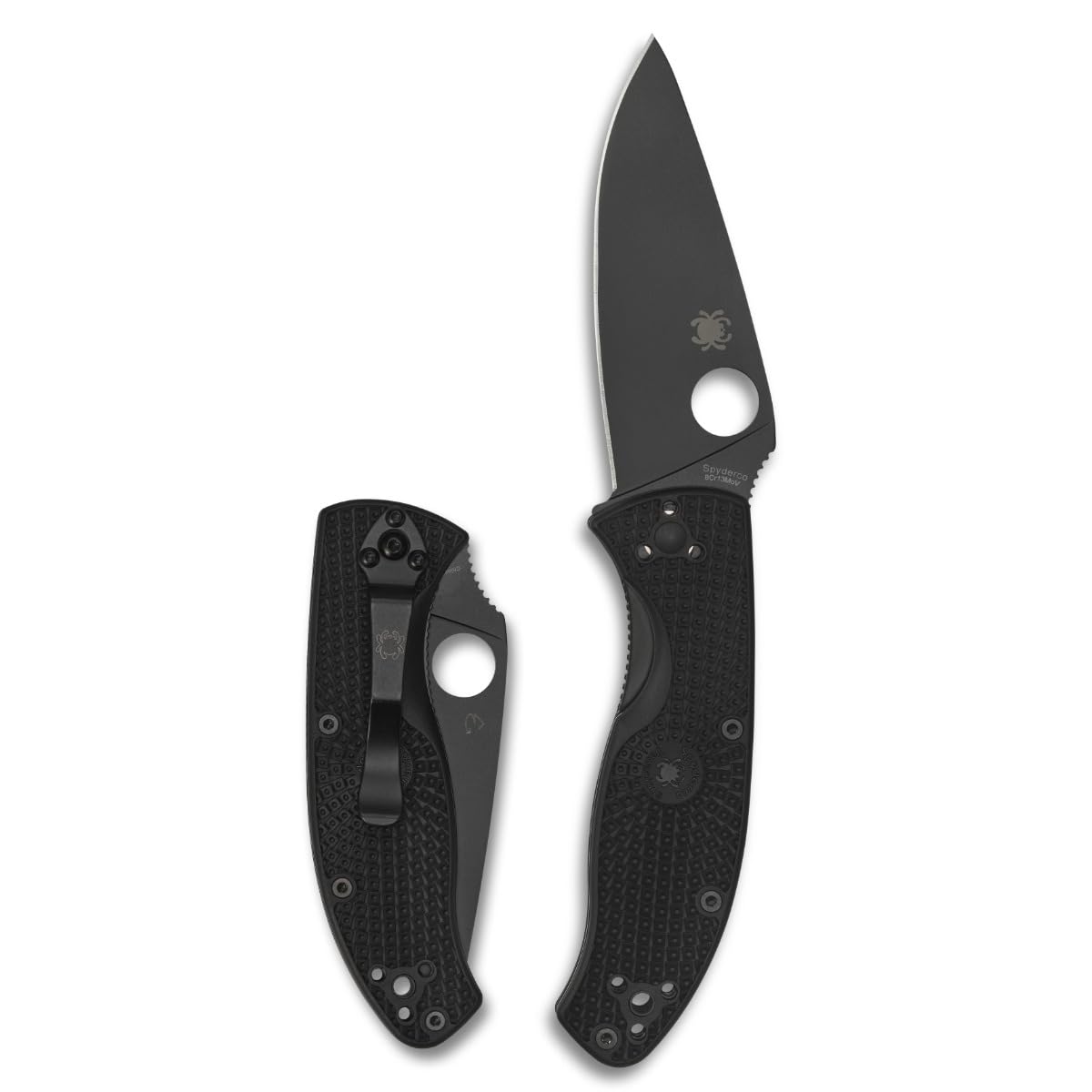 Spyderco Tenacious Folding Pocket Knife with 3.3" 8Cr13MoV Steel Blade and G-10 Handle - EDC Knife for Men and Women, Perfect for Hunting, Tactical, Camping, Survival - CombinationEdge - C122GBBKPS