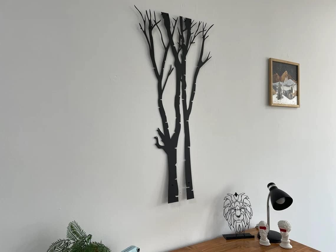 DEKADRON Metal Wall Decor, Tree, Home Living Room Decor, Wall Sign, Metal Wall Art, Interior Decoration, Indoor Outdoor Hangings (50x100cm)