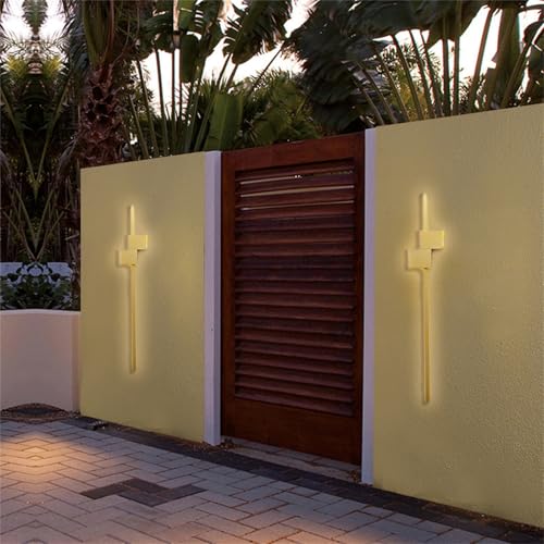 Applique Murale Longue LED 100CM Or Éclairage Chaud Luminaire Extérieur Étanche IP65 Moderne Acrylique