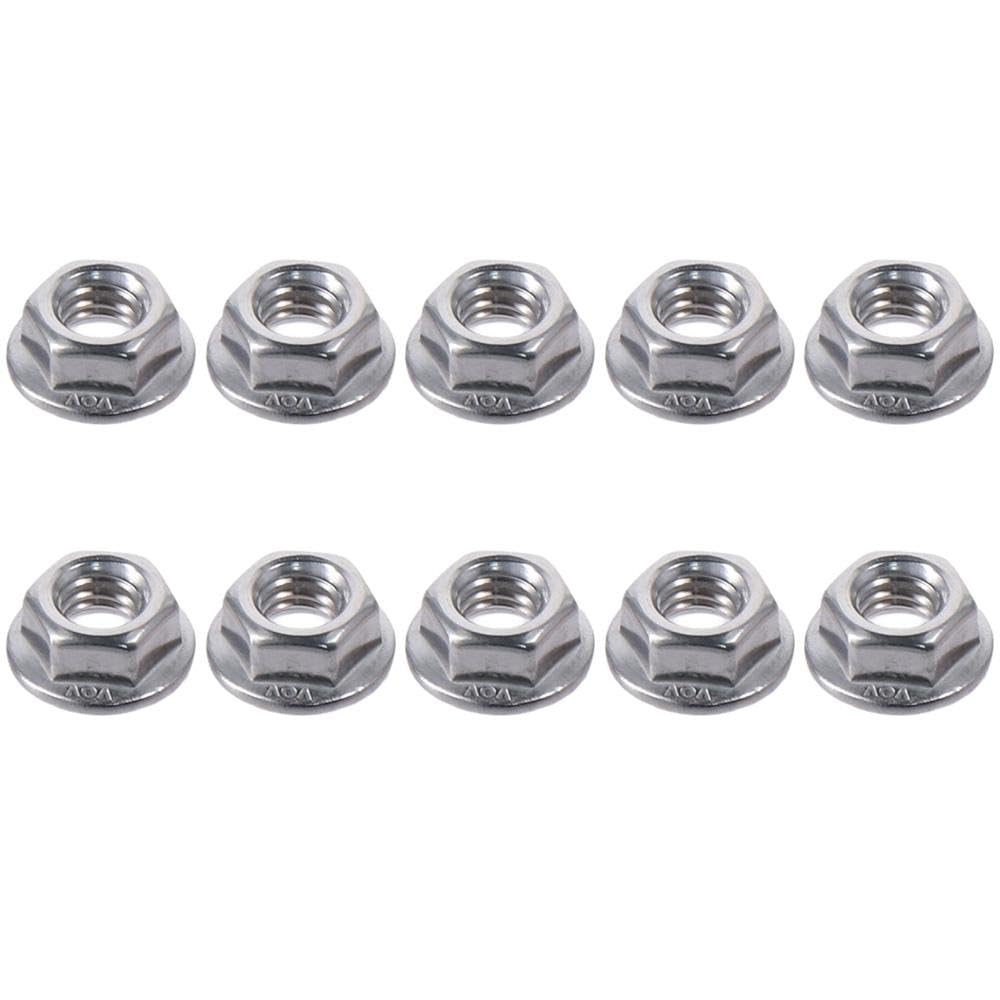 HOBBYIN M3 M4 M5 M6 Serrated Flange Hex Lock Nuts, 304 Stainless Steel, 10Pcs(M6)