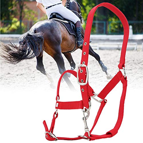Paardrijaccessoires 6 mm trainingshalster hoofdstel, rode kleur halster, voor autorijden - Afbeelding 5