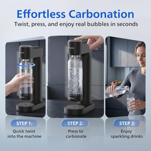 Image of Philips Sparkling Water Maker & Soda Streaming Machine, ADD4901BKOQ /37 (Pack of 2)