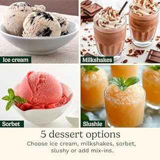 Cuisinart FastFreeze 5-in-1 Ice Cream, Sorbet, Milkshakes, Slushies and Mix-In Frozen Dessert Maker, Compact Machine, Easy to Use, Includes 3 Mixing Cups with Lids (ICE-FD10C)