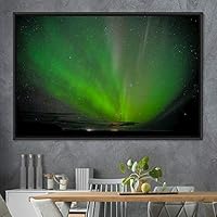 Framed Canvas Wall Art Dayspring Astronomy & Space Contemporary Cosmic Dramatic Green Group Photography Realism - 16x24 inches