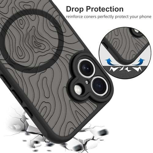 Image of KANGHAR Case Compatible with iPhone 17 Curly Line Pattern | [Compatible with Magsafe] Cute Spiral Ripples Protective Magnetic Case for Girls Women Men 6.3 inch
