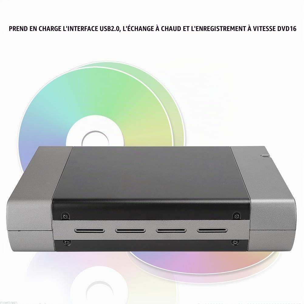 Boîtier de Lecteur Optique 5,25 Pouces - USB Externe 2.0 Lecteur DVD SATA Disque Dur Portable Accessoires pour Windows XP/7/8/10 et pour OS 9.0(UE)