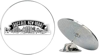 Buffalo New York City View Round Metal 0.75" Lapel Pin Hat Shirt Pin Tie Tack Pinback