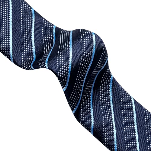 Image of DiBanGu Striped Tie Set for Men Silk Woven Plaid Necktie and Pocket Square Cufflinks Business Wedding