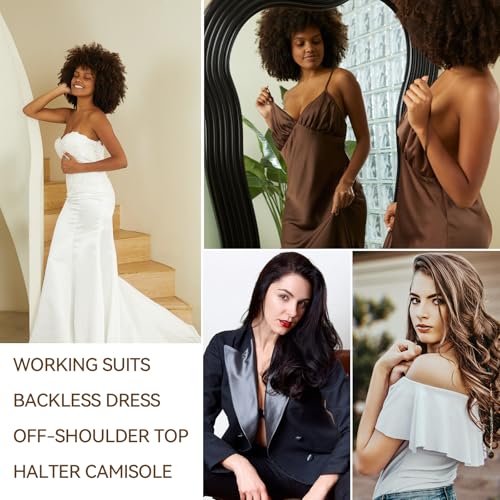 Niidor Sticky Bra Backless Invisible Stick on Bra Push up Strapless Women's Adhesive Bras Ladies Invisible Bras Dark Black4