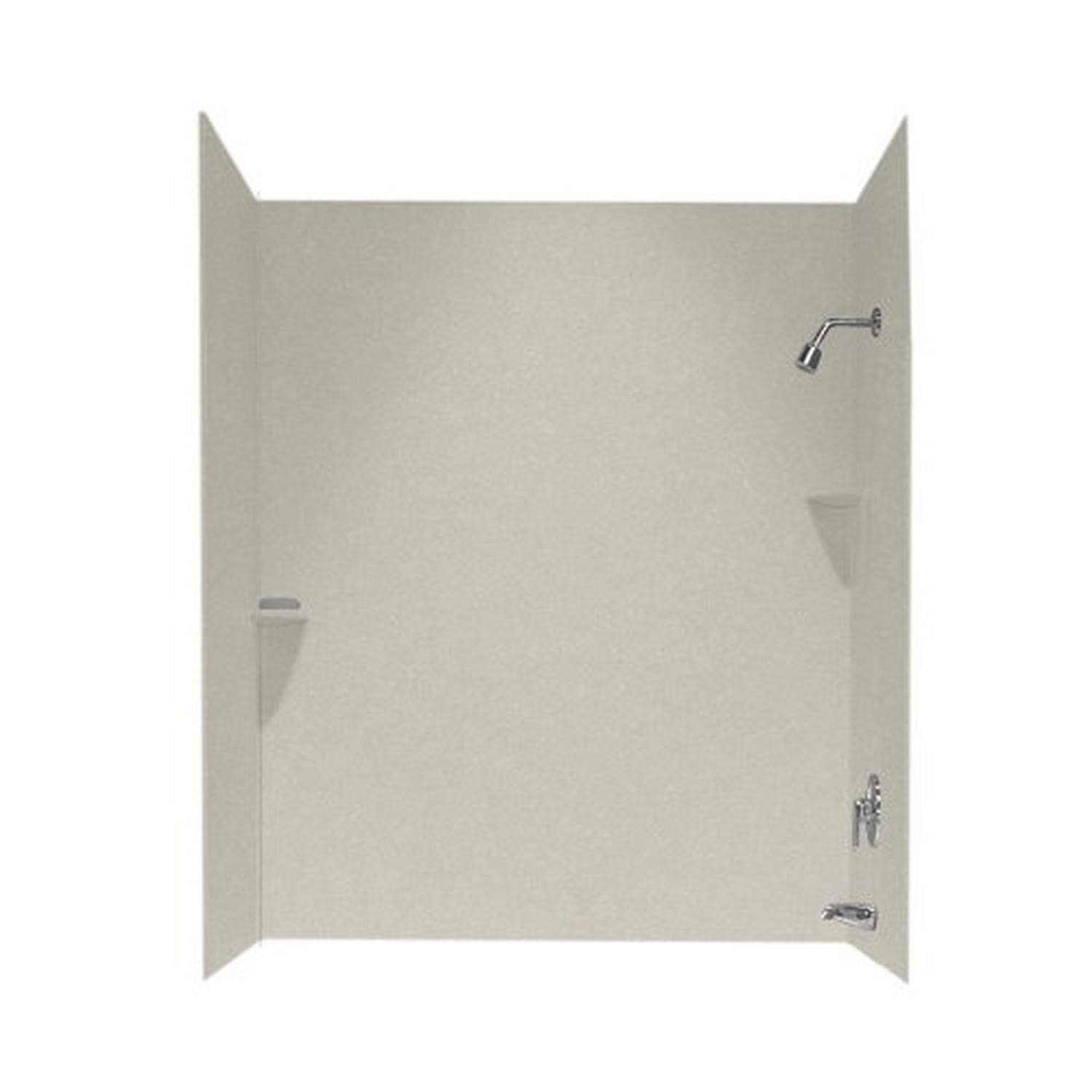 SwanstoneSS00603.121 Solid Surface Glue-up 3-Panel Bathtub Wall kit, 30-in L X 60-in H X 60-in H, Glacier