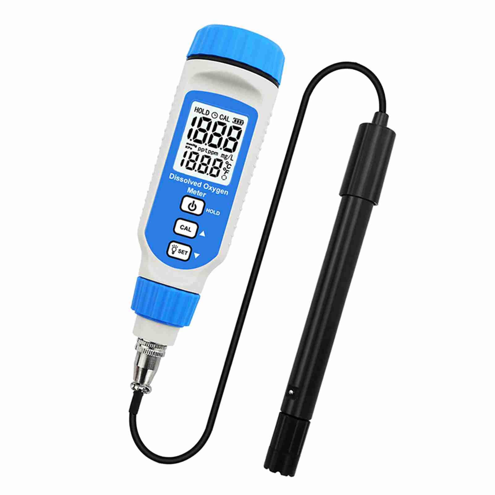 HUIOP Detector Digital de oxígeno disuelto Detector Digital de oxígeno disuelto Medidor de oxígeno disuelto DO portátil o de rotulador Probador de cald del Agua Analizador de oxígeno disuelto