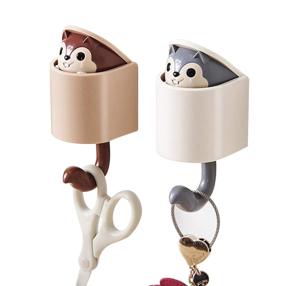 Jimmycloud Creativity Outstretch Squirrel Wall Hook Key Holder (2 Pieces)