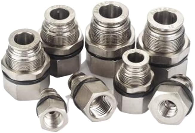 8pcs Fittings Metal Bulkhead Female Connector BPMF BPMF401 BPMF601 BPMF602 BPMF801 BPMF802 BPMF1002 BPMF1003 BPMF1203 1204(BPMF1002)