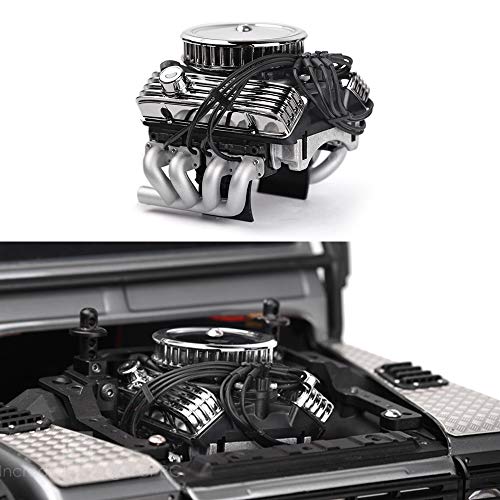 Rc Car F82 V8 Simulate Engine Motor Cooling Fans Radiator For 1/10 Rc Crawler Trx4 Axial Scx10 90046 Redcat Gen8 #TOP3