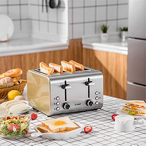 Frühstücksautomat Multifunktionaler 4-Scheiben-Toaster, Edelstahl, Extra Breiter 4-Schlitz-Toaster, 7 Bräunungsstufen… – Bild 3