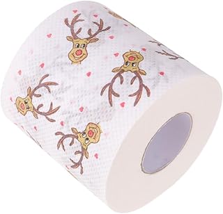GLEAVI Lenço De Mesa Rolo De Papel Higiênico Colorido Papel Higiênico Impresso Veado Tecido De Mesa Rolo De Papel De Natal Polpa De Madeira Pura Papel Higiênico Guardanapo
