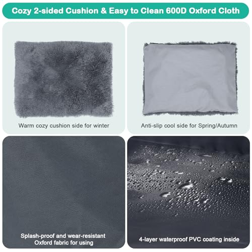 XL Dog House Indoor Dog Kennel Bed Mat with Cushion for Small Medium Large Dogs Cats, Winter Warm Cat Nest Puppy Cave Sofa Pet Products Easy Assembly - Image 5