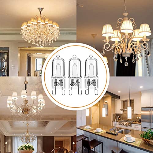 Kopinma 20Pcs G9 Halogen Light Bulbs,25W Clear Halogen Dimmable,Warm White 2800K for Chandeliers,Pendants,Landscape Lights - Image 4