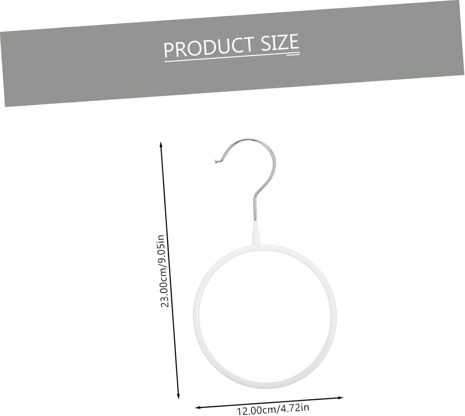 8pcs White Iron Wire Plastic-Coated Scarf Hangers Multi-Functional Round Tie and Necktie Organizer Closet Scarf Holder for Clothing Storage