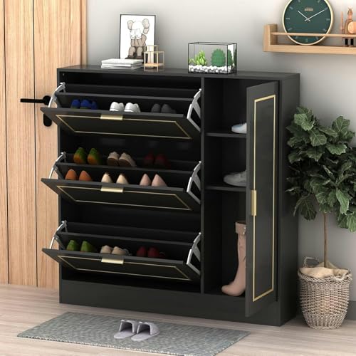Solution de rangement chaussures bois compacte 3 niveaux pour entrée - 2