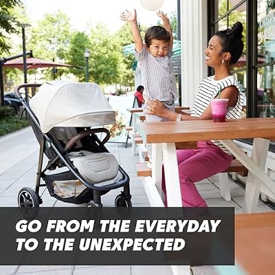 Baby Jogger City Mini Air Lightweight Stroller, Compact Baby Stroller with All-Terrain Wheel Suspension Adjustable Seat with Calf Support Compact Fold, Frosted Ivory