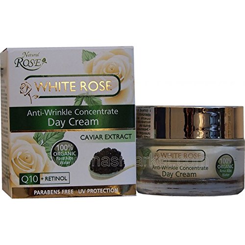 Antiarrugas Concentrado Crema de día 'White Rose' 100% Orgánico 30+. Rosa natural búlgara 1.7 fl oz
