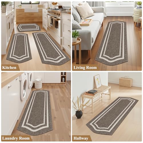 HEBE Kitchen Rugs Set of 3, Non Slip Washable Kitchen Mats for Floor - image 7