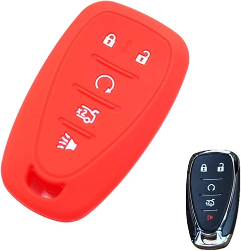 Miniatura 4 de 5 Button Silicone Key Fob Shell Case for Chevrolet Equinox Trax Menlo Monza Orlando Malibu Seeker Tracker (Blue)