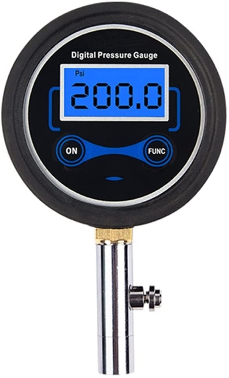 Inflador de neumáticos de Aire para Bicicleta de Coche con manómetro Digital de presión LCD de 200 PSI (A)