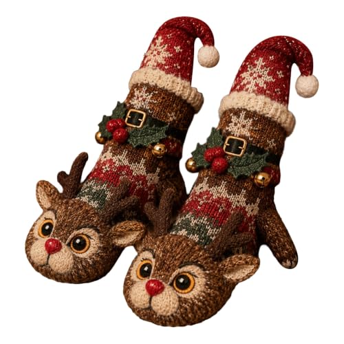 Christmas 3D Animal Socks for Adult Kids Cute Plush Fuzzy Novelty Xmas Gift - image 1