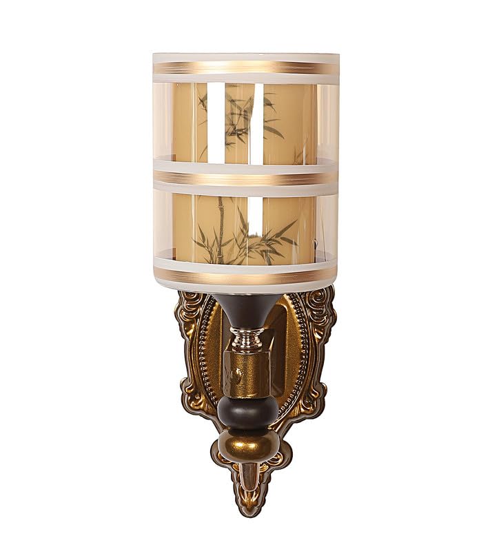 Image of ELIANTE by Jainsons Lights | Antique Gold Iron Wall Light - S | Gold Iron Wall Light | for Living Room, Bedroom, Hallway | E27 Holder | 3 Year Warranty