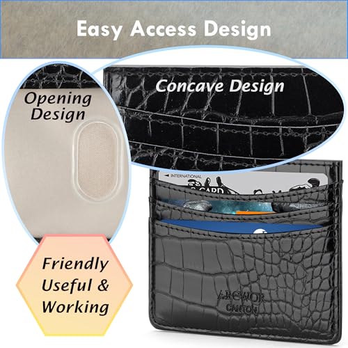 Slim Wallet Minimalist Front Pocket RFID Blocking Men and Women Leather Wallets4